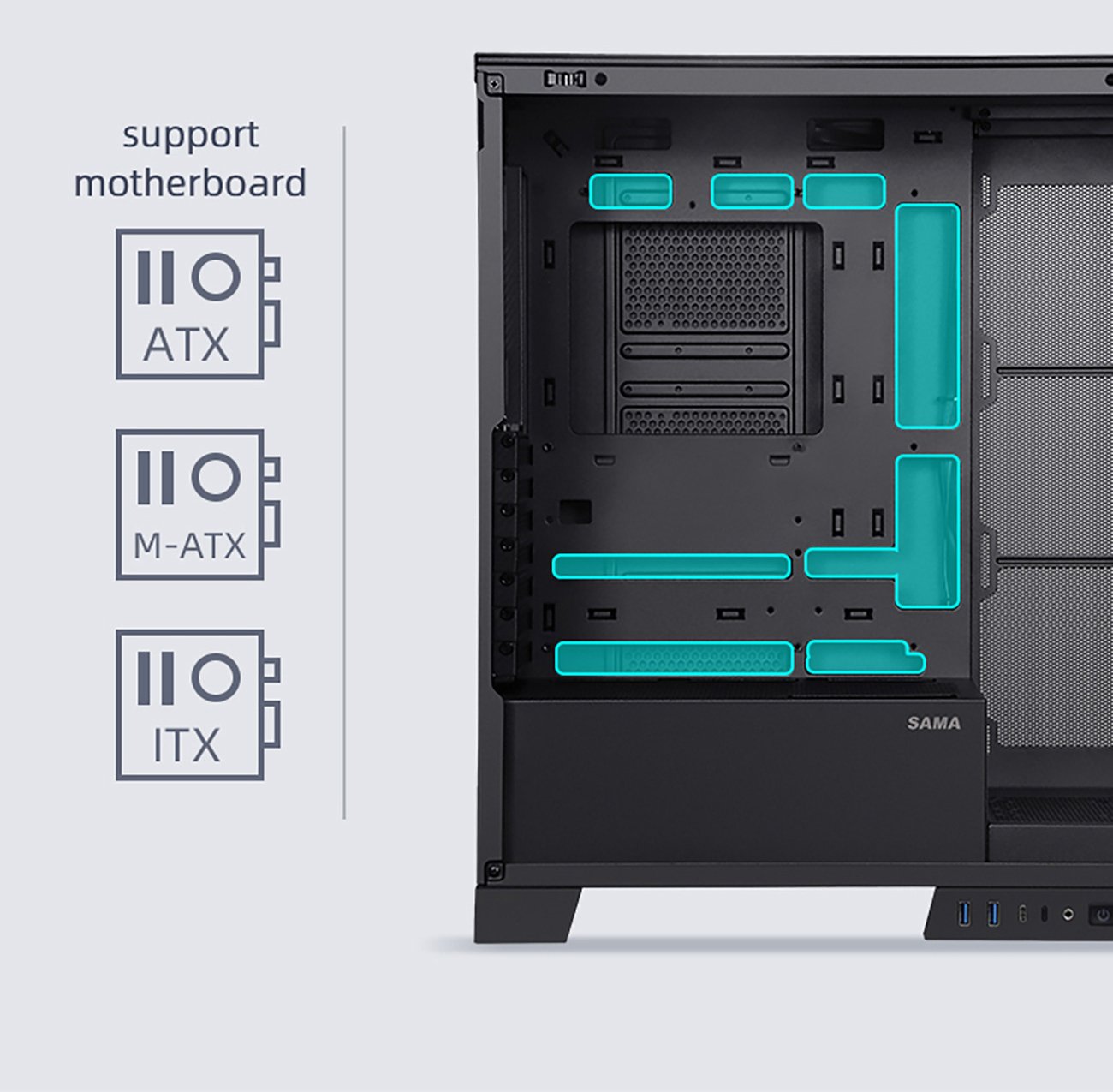 Sama 2351 Black Gaming Computer Case